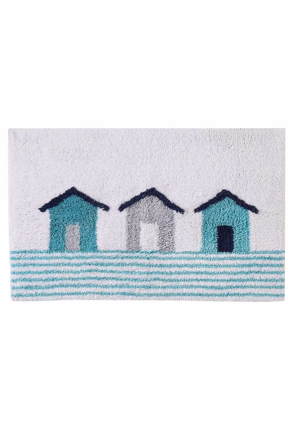 Fusion Beach Huts Anti-Slip Cotton Bath Mat in Blue – 2