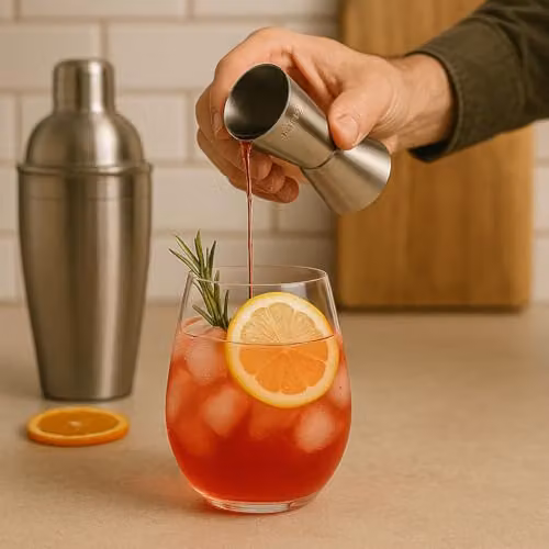 Rink Drink Stainless Steel Conical Jigger in Silver, 25/50ml – 3
