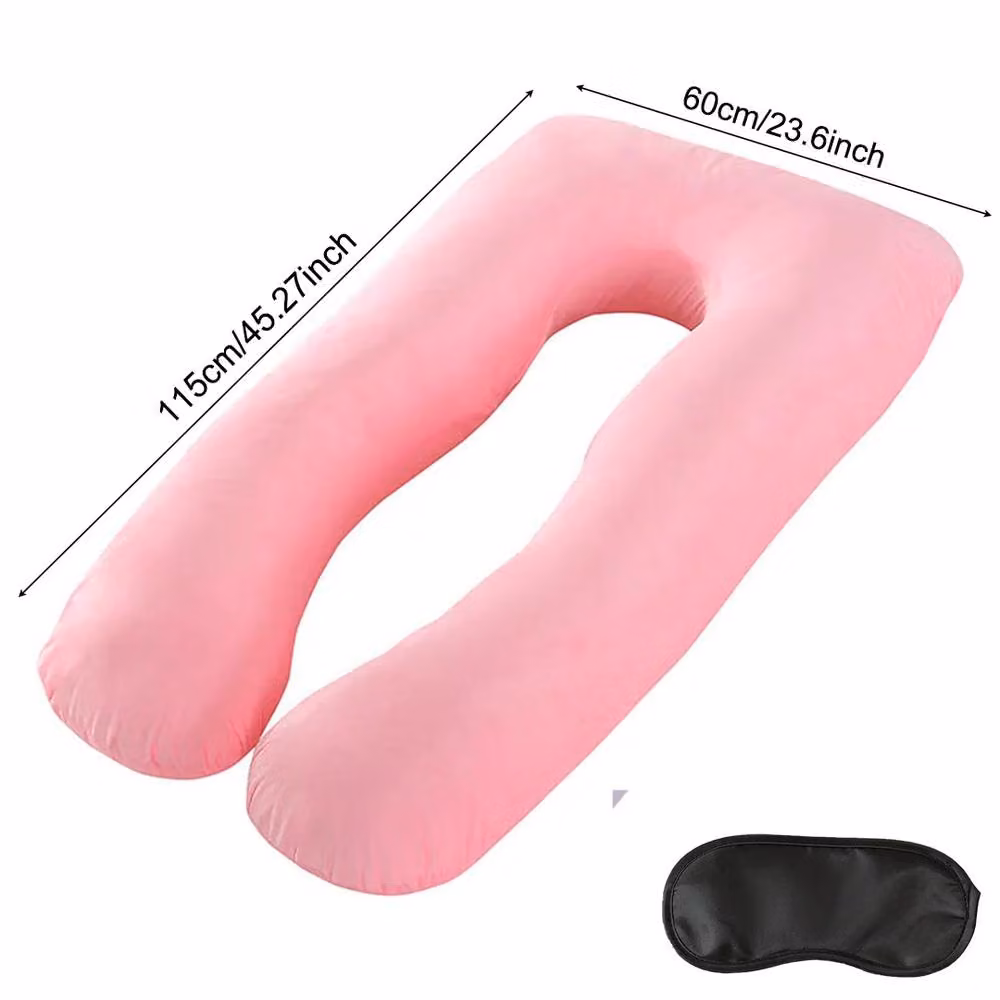 Ventryn U-Shaped Pregnancy Support Pillow with Removable Washable Cover, Pink – 2