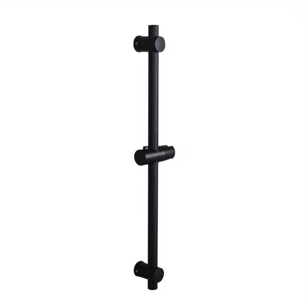 NESTLUNE Adjustable Stainless Steel Shower Riser Rail Kit in Matt Black – 2