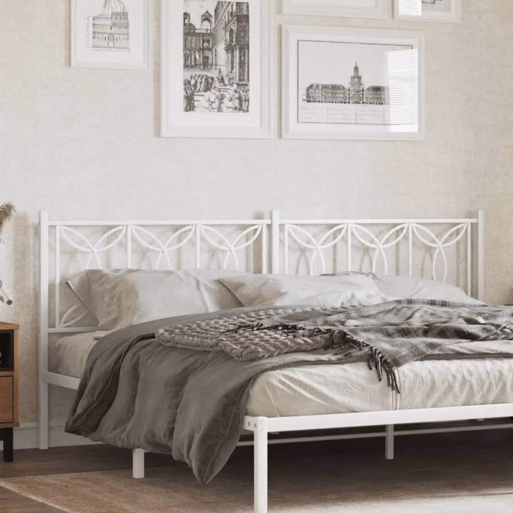 Berkfield Home Classic Metal Headboard in White, Width: 193 cm – 2