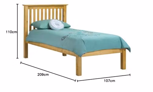 Julian Bowen Barcelona Low Footend Bed in Natural Pine, W/D/H: 90 x 200 cm – 2