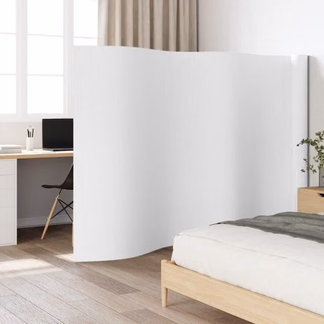 Berkfield Home White Bamboo Room Divider, H 165 cm x W 800 cm