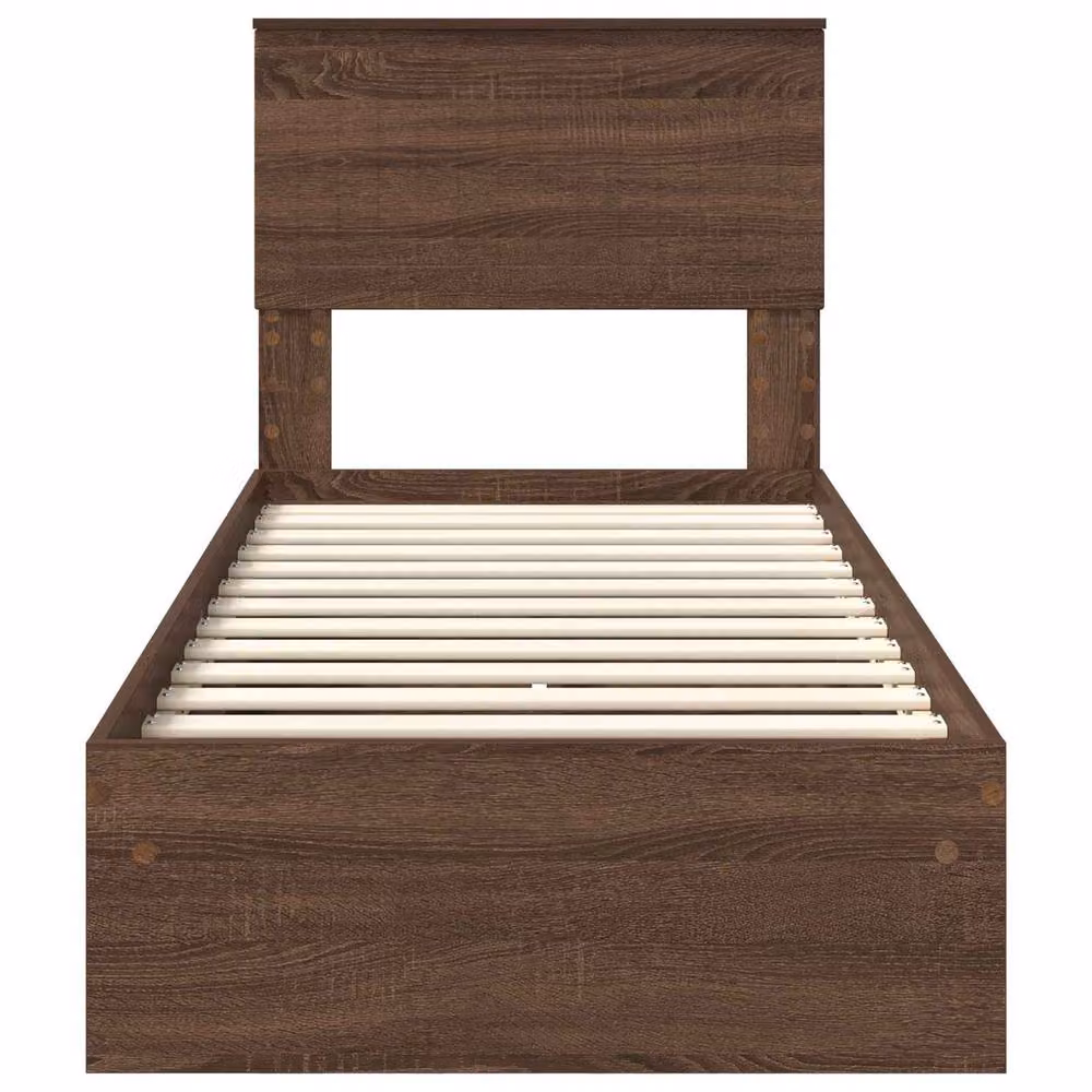 Berkfield Home Modern Storage Bed with Drawers in Brown Oak, W/D/H: 190 x 75 x 75 cm – 4