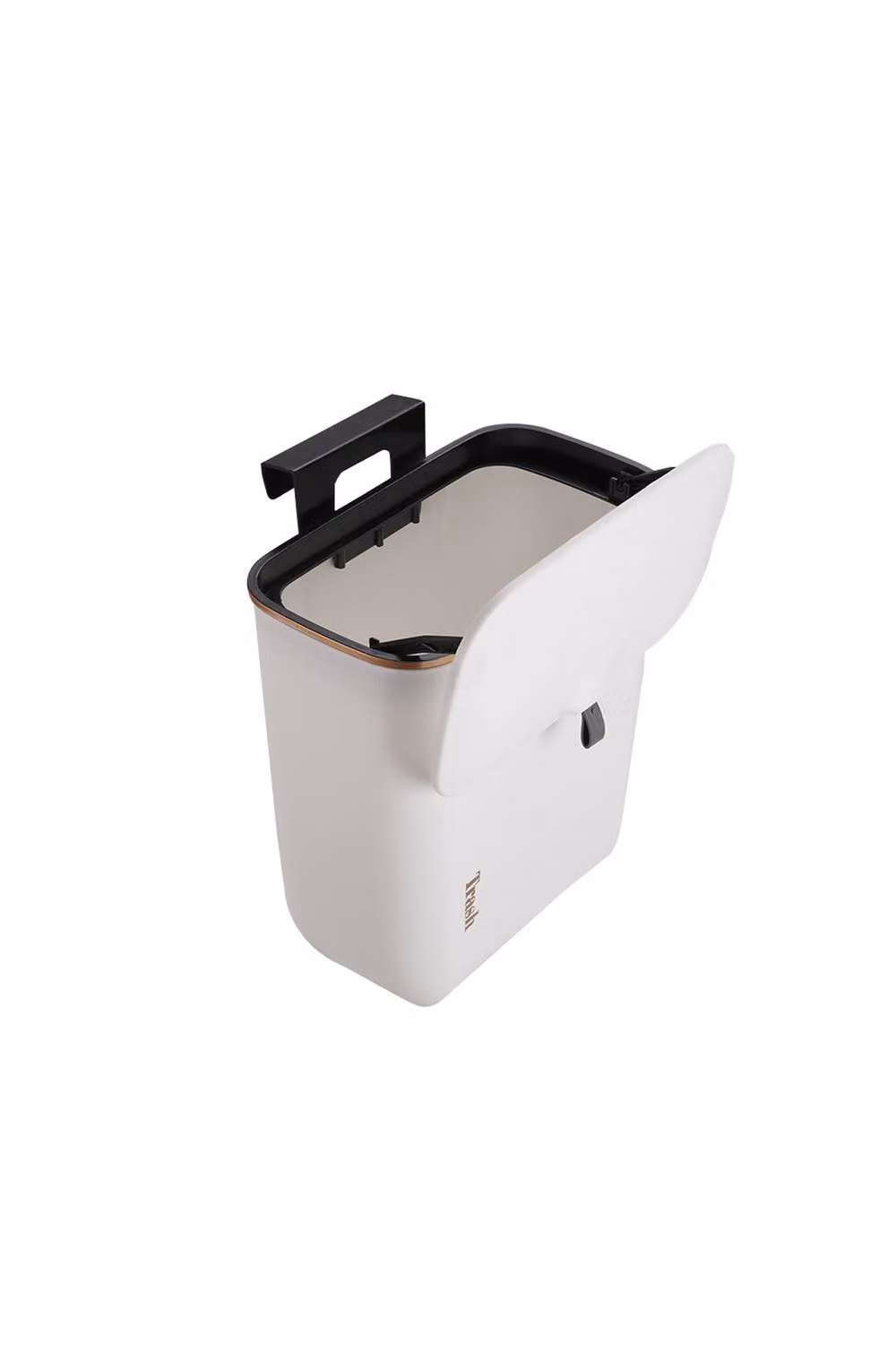 ExtraStar Hanging Waste Bin with Flip Lid for Kitchen and Bathroom in White – 3