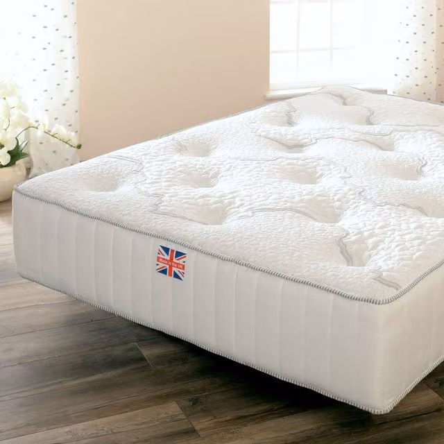 Comfy Living Hybrid Pocket Sprung 800 Mattress in White or Silver with Memory Foam and Wool