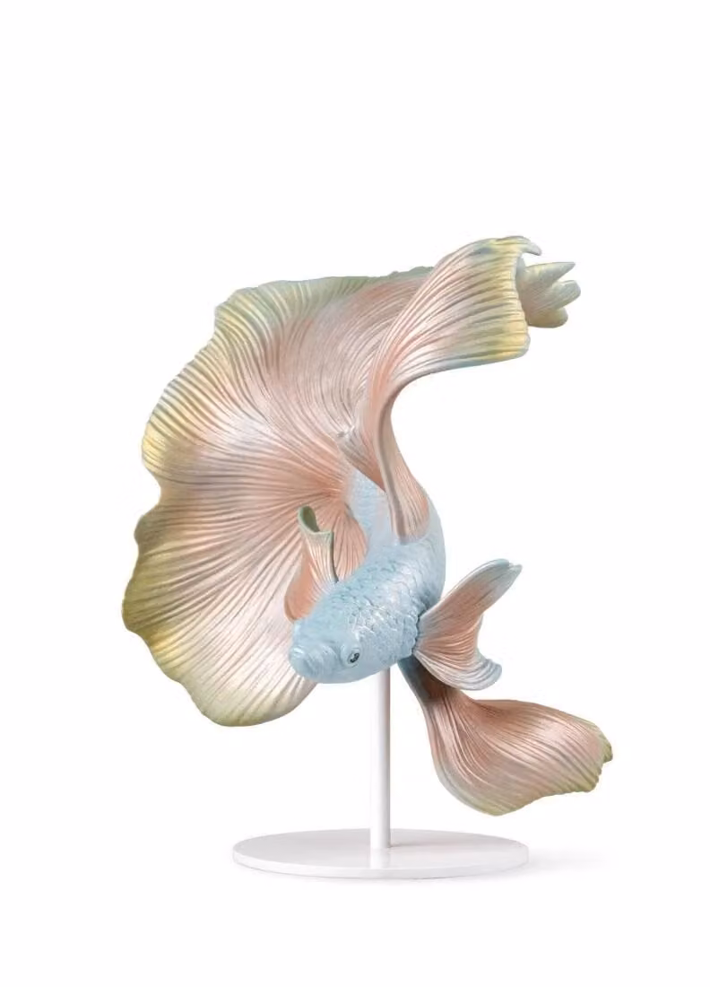 Lladró Betta Fish Sculpture in Multicolour Porcelain
