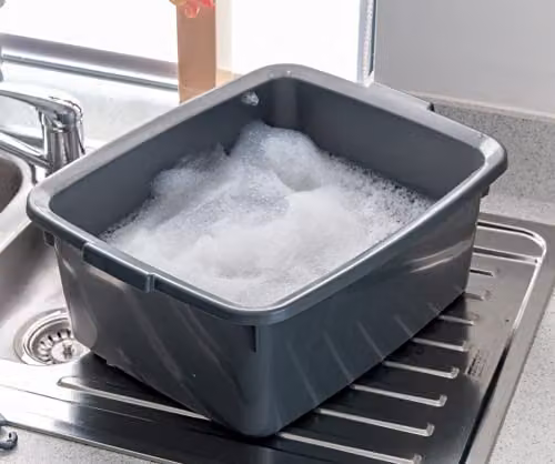 Addis Butler Large Rectangular Plastic Bowl, Metallic Silver, 12.5 Litre – 5