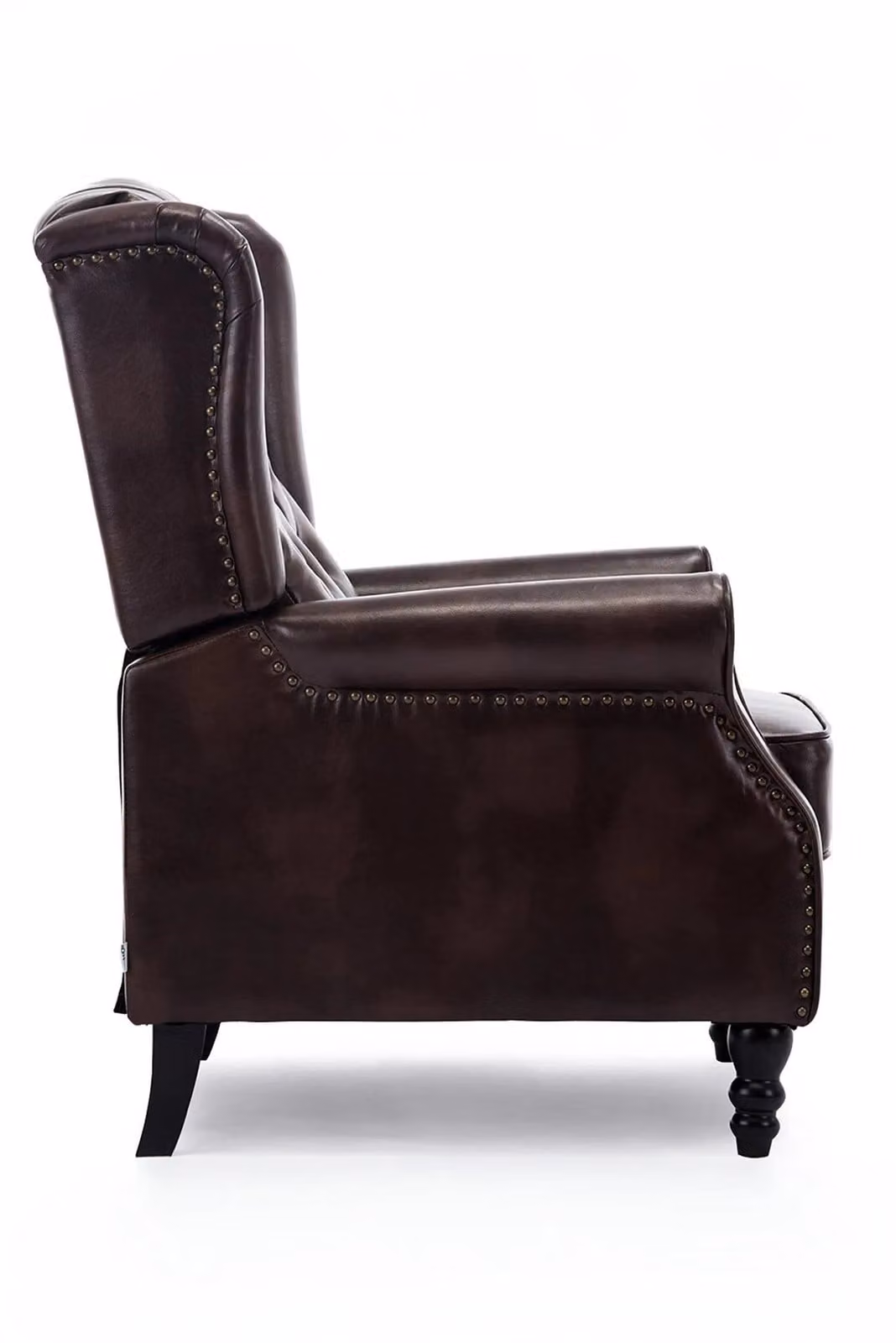 More4Homes Althorpe Pushback Recliner Armchair in Brown Bonded Leather and Velvet – 8