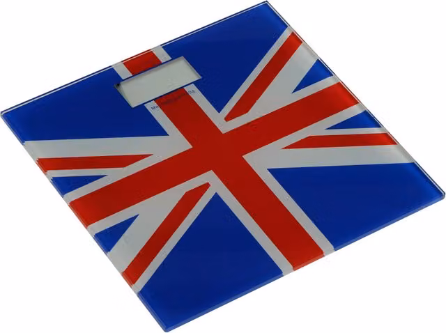Orsina Union Jack Digital Bathroom Scales in Blue and Red, W/D/H: 30 x 30 x 3 cm – 1