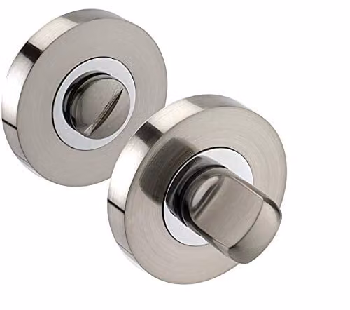 Sumison Ltd Golden Grace Toilet Door Thumb Twist Turn and Release Set in Gold and Silver Duo Chrome