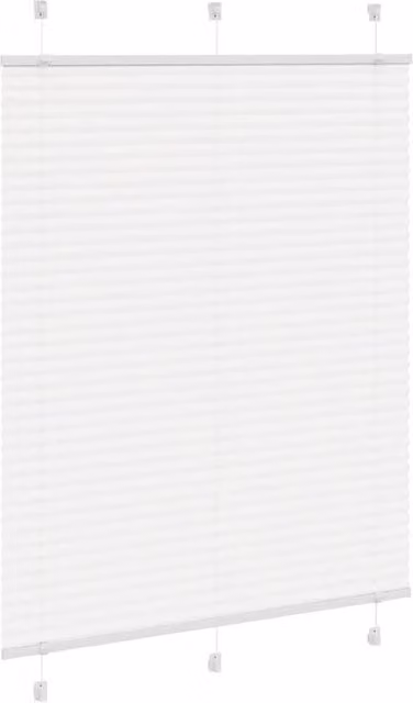 Berkfield Home Single Pleat Fabric Blind in White, W: 110 cm, H: 100 cm