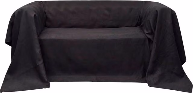 Berkfield Home Microfibre Couch Slipcover in Anthracite Black, W: 270 cm x D: 350 cm