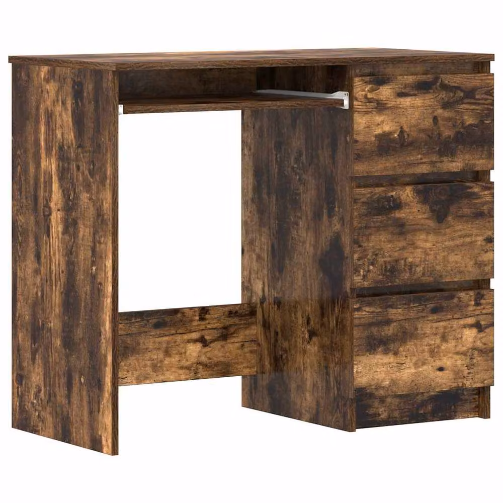 Berkfield Home Elegant Writing Desk in Smoked Oak Brown, W/D/H: 90 x 45 x 76 cm – 2