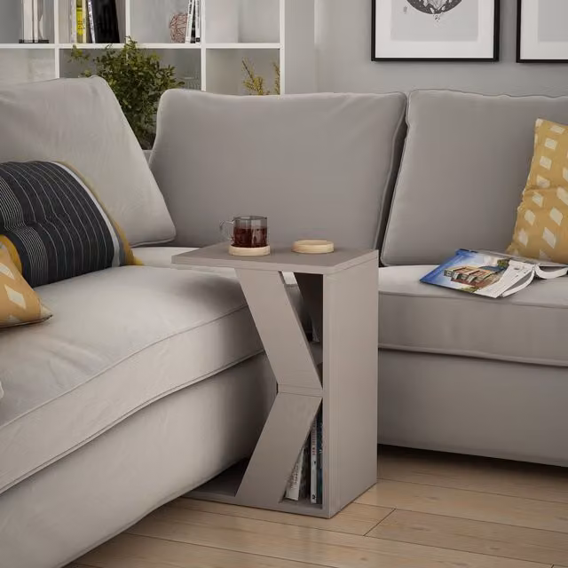 Decortie Naze Modern C Shape Multipurpose Table, Grey, Height: 57 cm – 1