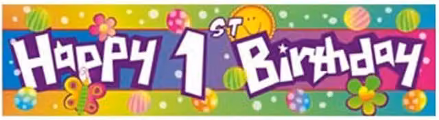 KDMD Happy 1st Birthday Paper Banner Pack of 15, Multicolour