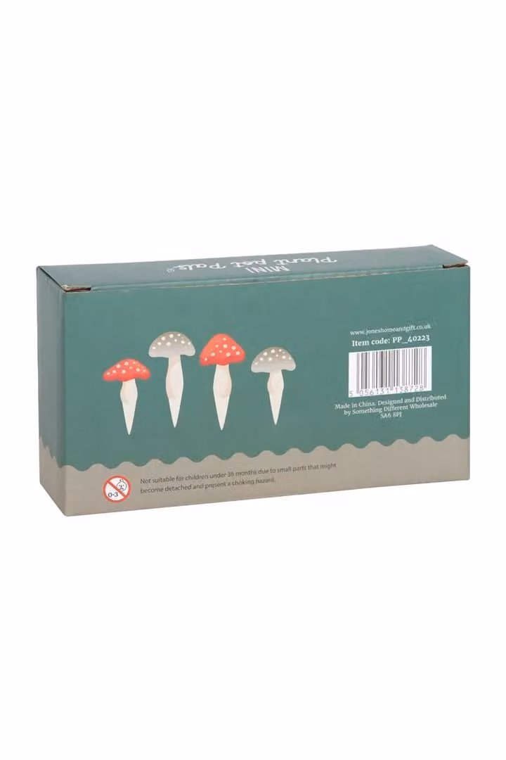 KDMD Set of 4 Mini Mushroom Ceramic Plant Pot Pals in Cream and Beige – 2