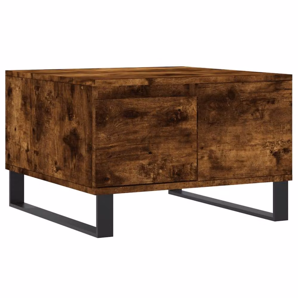 Berkfield Home Modern Square Coffee Table in Smoked Oak Brown, W/D/H: 55 x 55 x 36.5 cm – 2