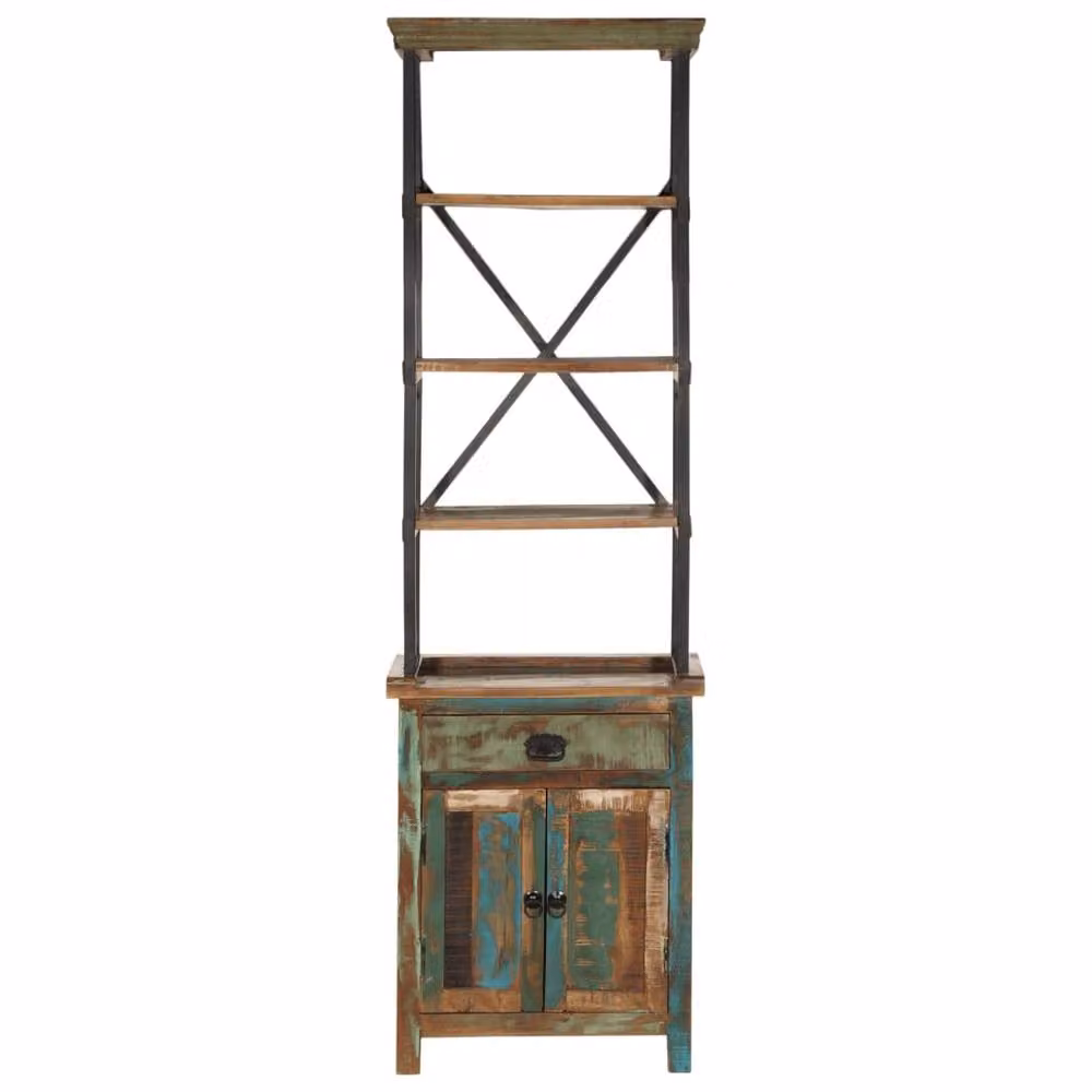 Berkfield Home Rustic Reclaimed Solid Wood Highboard in Brown, W/D/H: 55 x 30 x 180 cm – 2