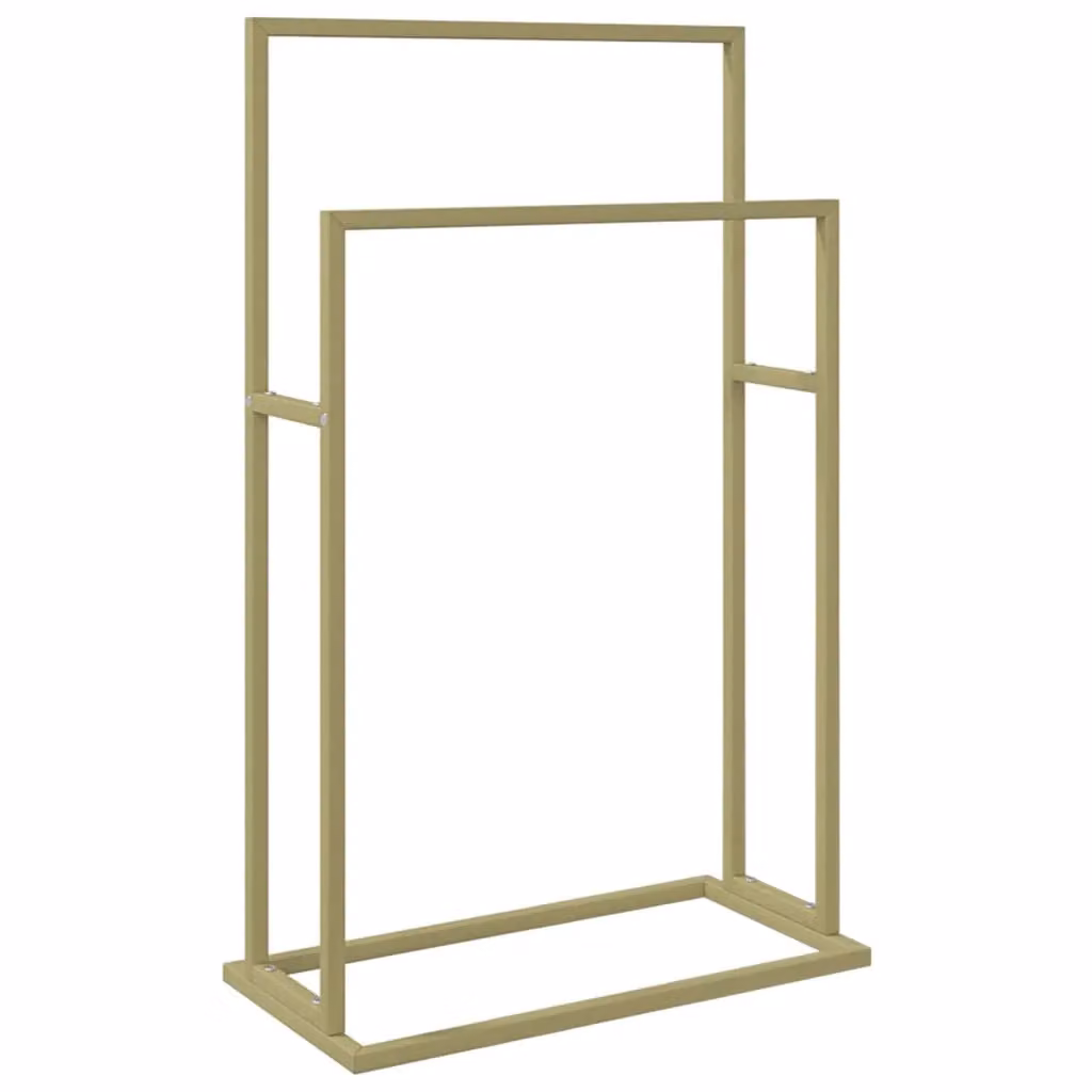 Berkfield Home Freestanding Metal Towel Rack in Matt Gold, W/D/H: 48 x 24 x 78.5 cm – 2
