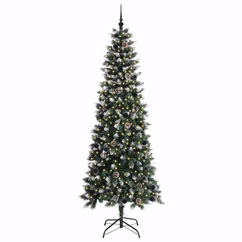 Berkfield Home Artificial Christmas Tree with 300 LEDs, Green, W/D/H: 96 x 96 x 240 cm – 3