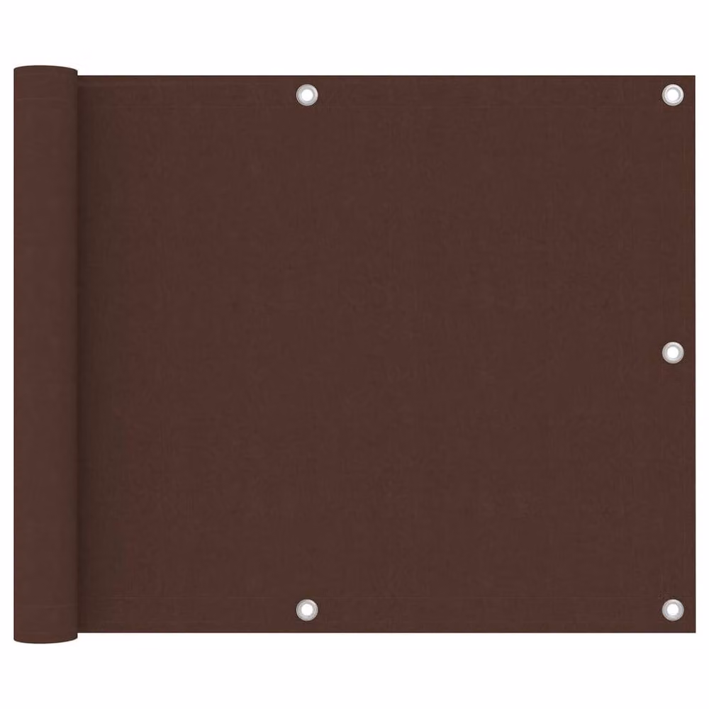 Berkfield Home Brown Balcony Screen in Oxford Fabric, W: 75 cm, L: 500 cm – 2