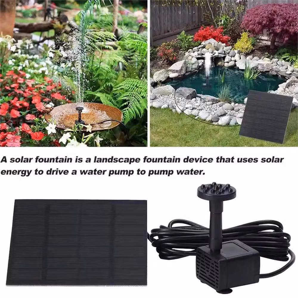 SPETLEK Solar Powered Water Feature Fountain Pump in Black – 3
