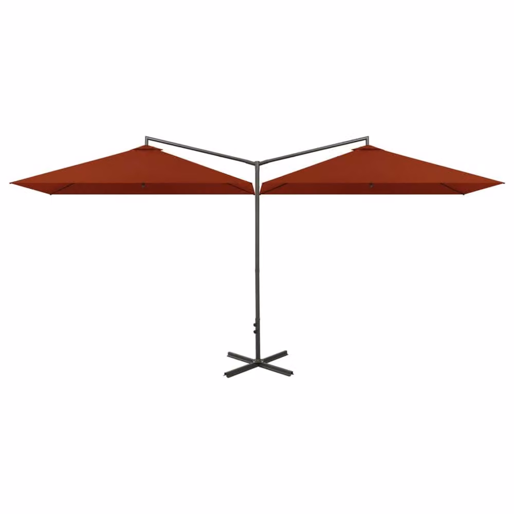 Berkfield Home Double Cantilever Garden Parasol with Steel Pole, Terracotta Brown, W: 600 cm, D: 300 cm, H: 300 cm – 2