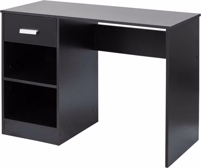 EONLION Black Wooden 1-Drawer Computer Desk and Dressing Table – 1