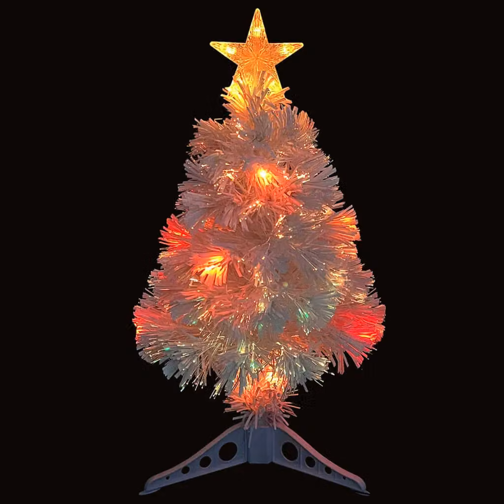 Berkfield Home White Pre-lit Tabletop Artificial Christmas Tree with Fibre Optics, Height: 64 cm – 2