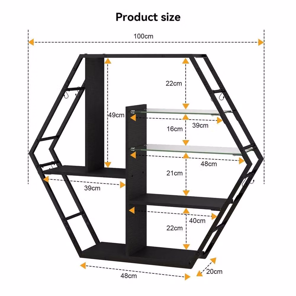FORGEVIO Wall Mounted Storage Shelf with Integrated Lighting in Matt Black – 2