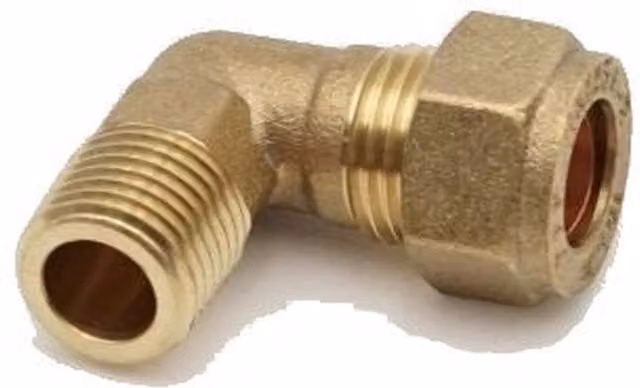 Prima Classic Brass Compression Elbow 10mm x 1/4 inch, Gold