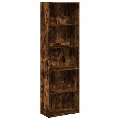 vidaXL Modern Bookcase in Smoked Oak, W/D/H: 60 x 30 x 189 cm