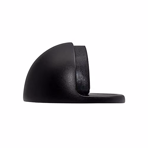 Loops 2 Pack Matt Black Floor Mounted Oval Rubber Doorstops – 2