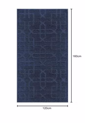 Desire Rugs Ivy Cubed Trellis Design Non-Slip Machine Washable Kitchen Floor Mat, Blue, W: 120 cm, D: 160 cm – 2