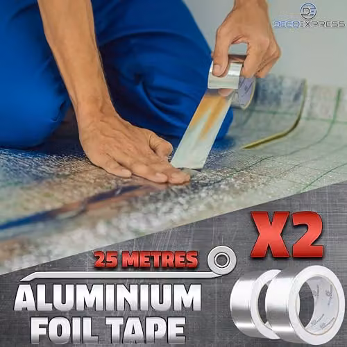 kreativekraft Silver Aluminium Foil Insulation Tape, 2 Pack, W: 4.5 cm, L: 25 m – 4