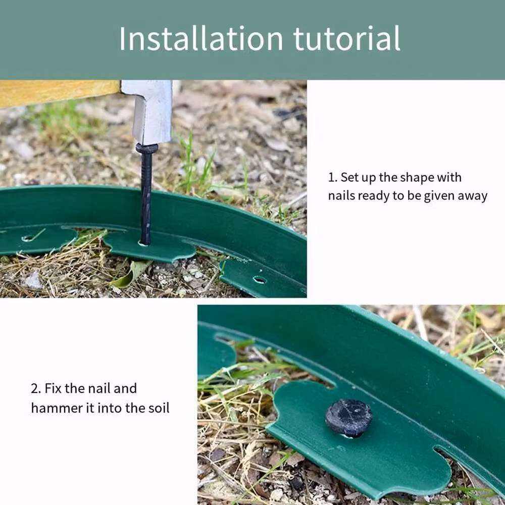 FLAVORA Green Plastic Grass Lawn Path Edge Pathway – 6