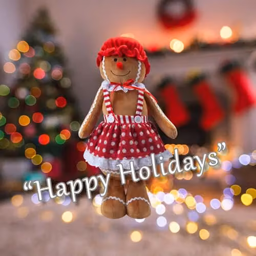 VFM e-Store Christmas Gingerbread Woman Decoration, Red, White and Multicolour, H 48 cm x W 27 cm – 4