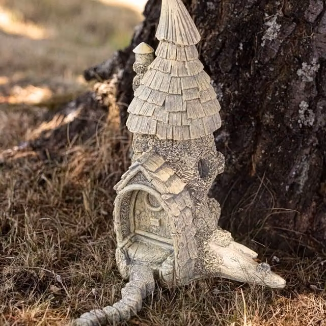 Garden Mile Fairy Castle Garden Ornament, White Resin