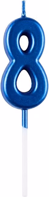 Shatchi Blue Number 8 Birthday Cake Topper Candle