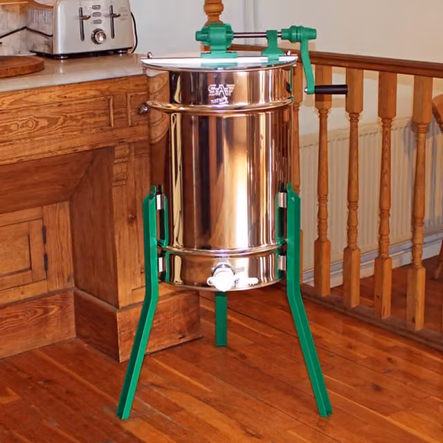 Actiasbee Manual 6 Frame Honey Extractor in Stainless Steel, Silver