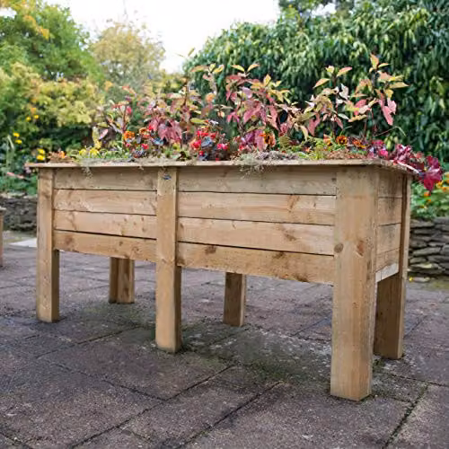 Forest Garden Brown Pressure Treated Wooden Deep Root Planter, W: 180 cm, D: 80 cm, H: 70 cm – 2