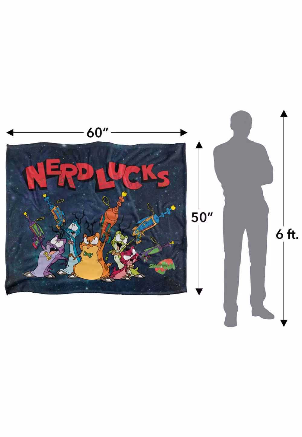 Warner Brothers Space Jam Silky Touch Super Soft Throw Blanket in White and Multicolour, W: 152 cm, D: 127 cm – 3