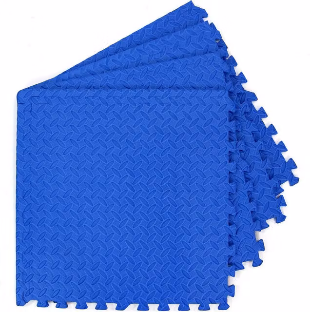 Actiasmat Geometric Interlocking EVA Foam Exercise Floor Tiles, Blue
