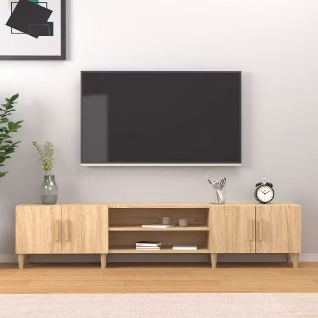 Berkfield Home TV Cabinet in Sonoma Oak, Brown, W: 180 cm, D: 31.5 cm, H: 40 cm