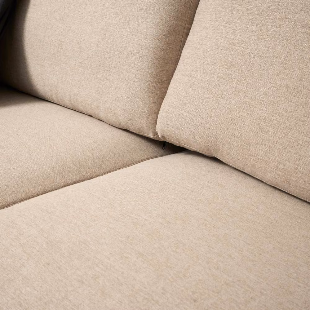 Bravich LTD Brixton 2 Seater Modern Fabric Sofa with Solid Wood Frame and Metal Legs in Beige – 3