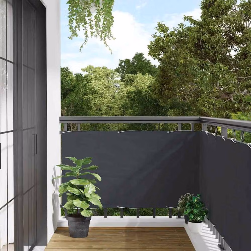 Berkfield Home Balcony Privacy Screen in Anthracite PVC, W: 500 cm, H: 75 cm – 2