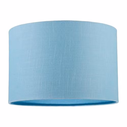 Happy Homewares Ocean Current Blue Textured Linen Fabric Circular Lamp Shade in Turquoise, W: 30 cm, H: 20 cm