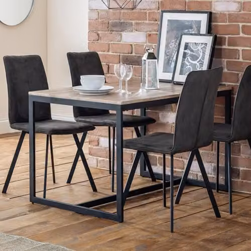 Julian Bowen Tribeca Rectangular Dining Table in Black and Brown