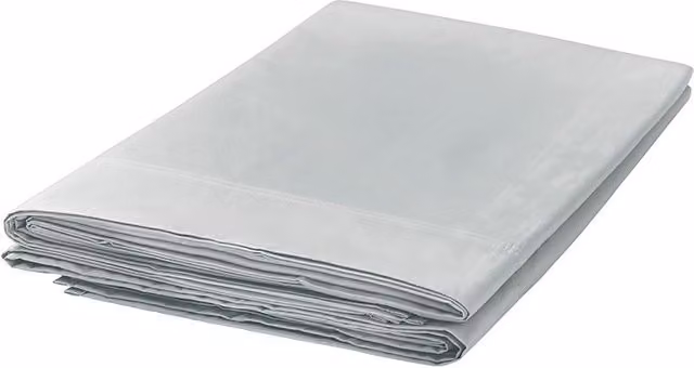 1951 Luxury 300 Thread Count Egyptian Cotton Percale Double Flat Sheet in Silver, W/D/H: 140 x 200 cm